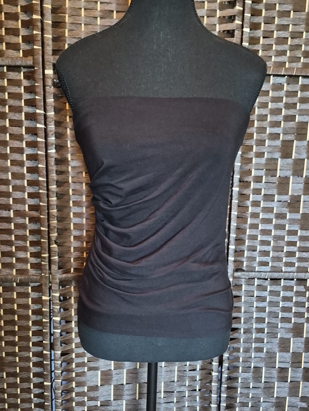 Favorite Daughter Black Strapless Ruched Tube Top